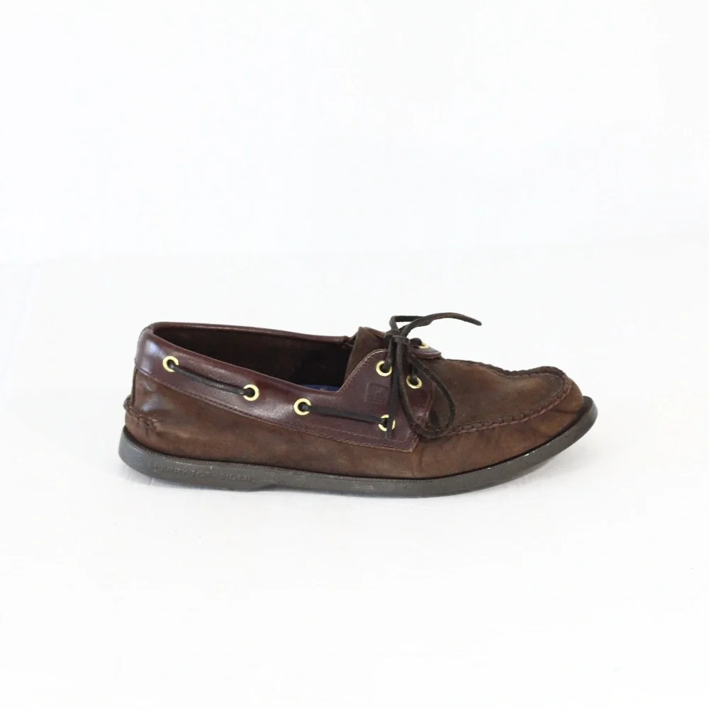 Sperry Original Boat Shoe sz 9 Mens Brown Leather Moccasin